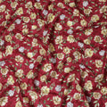 Uragiri Cotton Voile Fabric - Rich Wine Red with Classic Floral Motif, 110 cm Wide, Japanese Import-D17732 Regal Fabrics