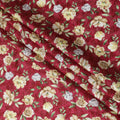 Uragiri Cotton Voile Fabric - Rich Wine Red with Classic Floral Motif, 110 cm Wide, Japanese Import-D17732 Regal Fabrics