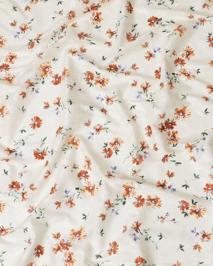 Uragiri Cream Wildflower Cotton Voile Fabric - Authentic Japanese, 110cm Width-D17737