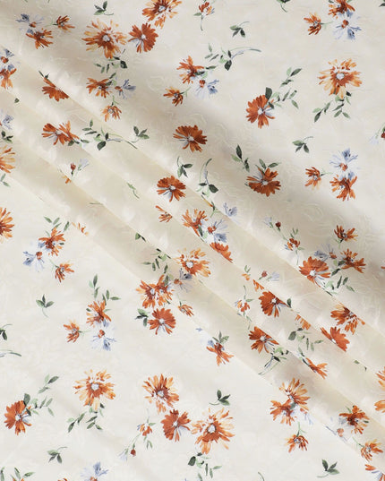 Uragiri Cream Wildflower Cotton Voile Fabric - Authentic Japanese, 110cm Width-D17737