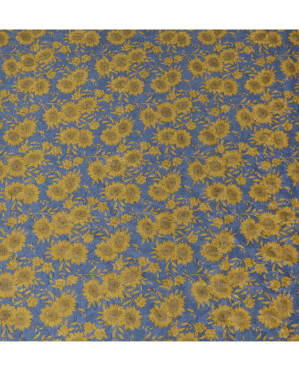 Uragiri Sunflower Blue Cotton Voile Fabric - Japanese Print, 110cm Wide-D17739 Regal Fabrics