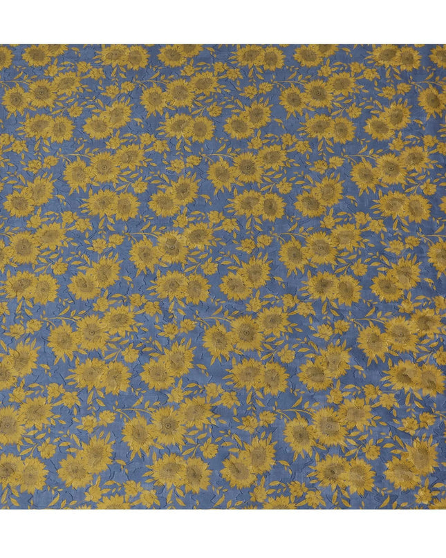 Uragiri Sunflower Blue Cotton Voile Fabric - Japanese Print, 110cm Wide-D17739 Regal Fabrics