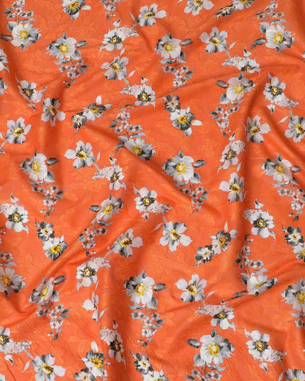 Uragiri Orange Meadow Cotton Voile Fabric - Japanese Crafted, 110cm Wide-D17740 Regal Fabrics