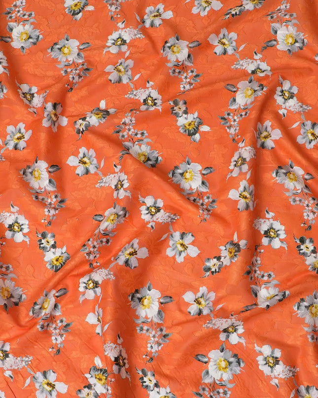 Uragiri Orange Meadow Cotton Voile Fabric - Japanese Crafted, 110cm Wide-D17740 Regal Fabrics