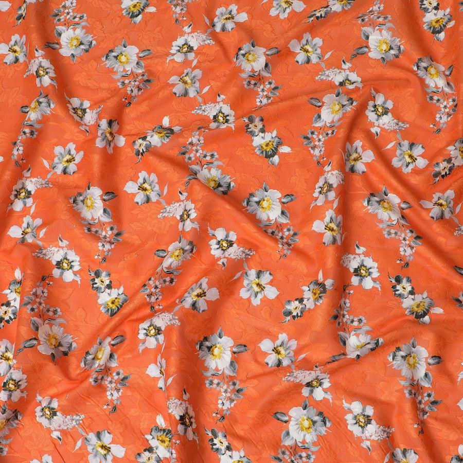 Uragiri Orange Meadow Cotton Voile Fabric - Japanese Crafted, 110cm Wide-D17740 Regal Fabrics