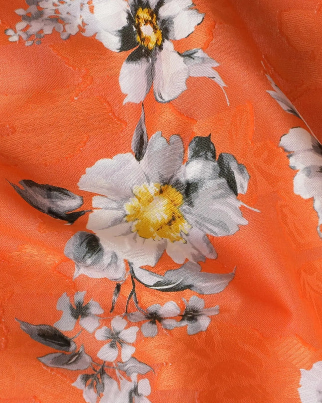 Uragiri Orange Meadow Cotton Voile Fabric - Japanese Crafted, 110cm Wide-D17740 Regal Fabrics