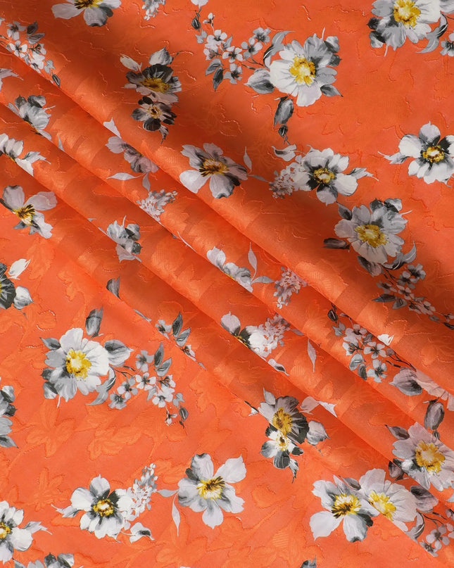 Uragiri Orange Meadow Cotton Voile Fabric - Japanese Crafted, 110cm Wide-D17740 Regal Fabrics