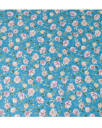 قماش فوال قطن Uragiri Blue Rose - ياباني تقليدي، عرض 110 سم -D17741