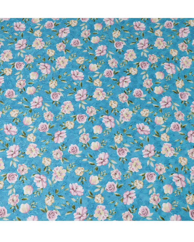 Uragiri Blue Rose Cotton Voile Fabric - Traditional Japanese, 110cm Width-D17741 Regal Fabrics