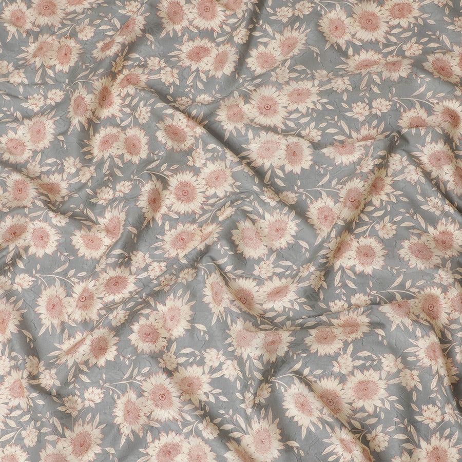 Uragiri Grey Dandelion Cotton Voile Fabric - Authentic Japanese Print-D17742