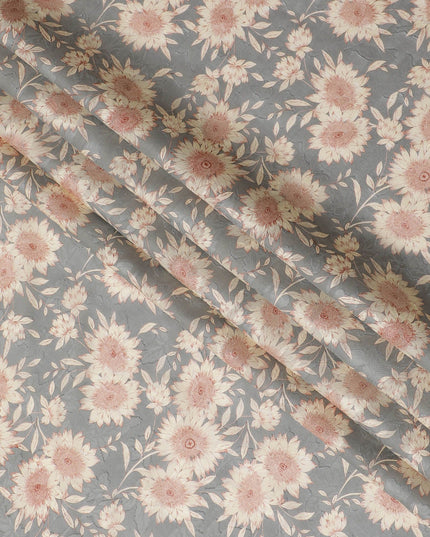 Uragiri Grey Dandelion Cotton Voile Fabric - Authentic Japanese Print-D17742