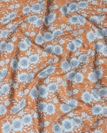 Uragiri Orange Cornflower Cotton Voile Fabric - 110cm Wide, Japanese Printed-D17743 Regal Fabrics
