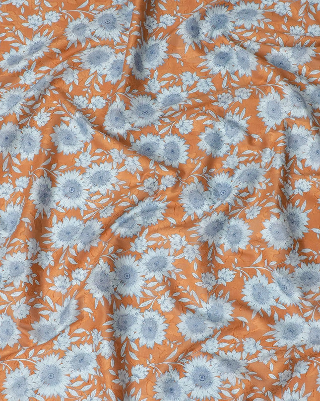 Uragiri Orange Cornflower Cotton Voile Fabric - 110cm Wide, Japanese Printed-D17743 Regal Fabrics