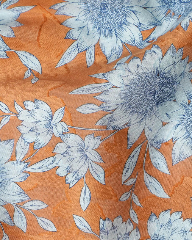 Uragiri Orange Cornflower Cotton Voile Fabric - 110cm Wide, Japanese Printed-D17743 Regal Fabrics