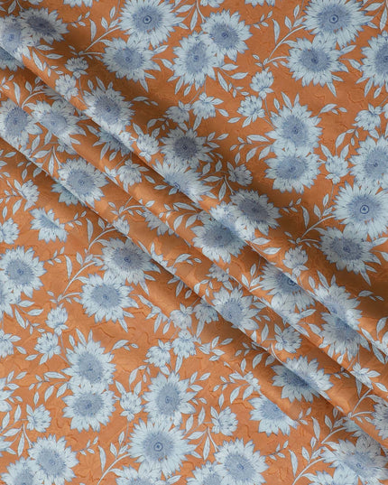 Uragiri Orange Cornflower Cotton Voile Fabric - 110cm Wide, Japanese Printed-D17743 Regal Fabrics