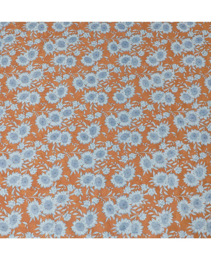 Uragiri Orange Cornflower Cotton Voile Fabric - 110cm Wide, Japanese Printed-D17743 Regal Fabrics