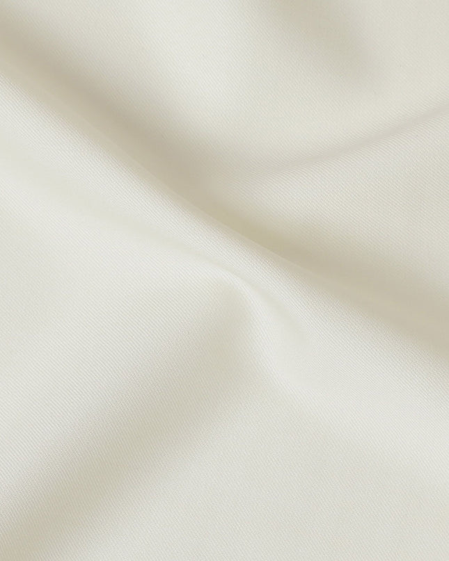 Luxurious Ivory Wool Suiting Fabric, Italian Crafted, 150cm Width - 3.5 Mtrs Piece-D17748