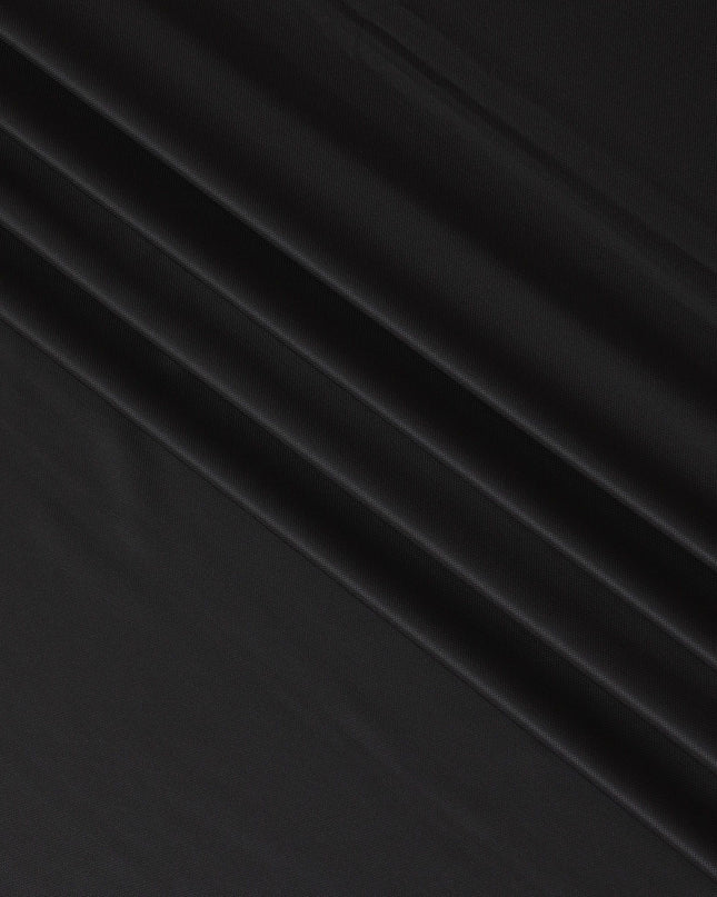 Textured Black Wool Suiting Fabric, Italian-Made, 150cm Width - 3.5 Mtrs Piece-D17749
