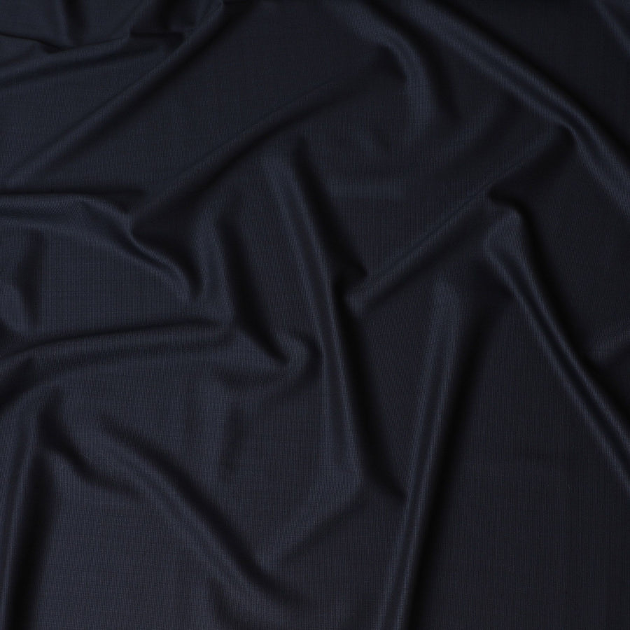 Navy Twill Wool Suiting Fabric, Italian Luxury, 150cm Width - 3.75 Mtrs Piece-D17752