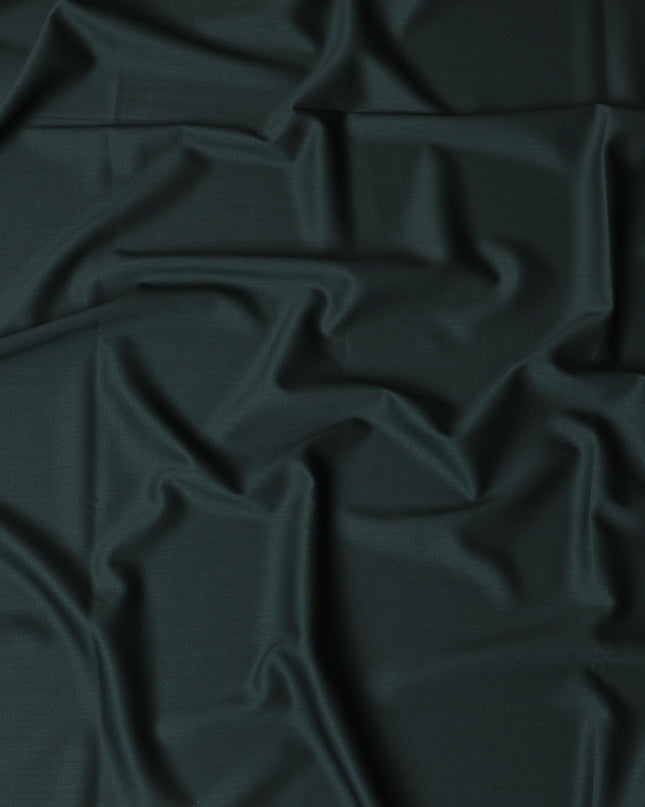 Italian Green Twill Wool Suiting Fabric, 150cm Width - 3.5 Mtrs Piece, Tailor's Choice-D17753