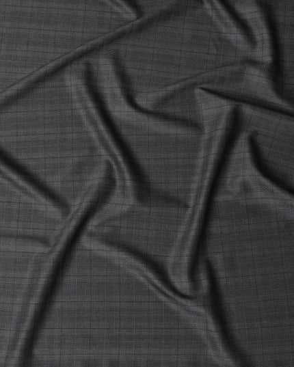 Italian Premium Gradient Check Wool Fabric, 150cm Width – Sophisticated Suiting, 4 Mtrs Piece-D17755