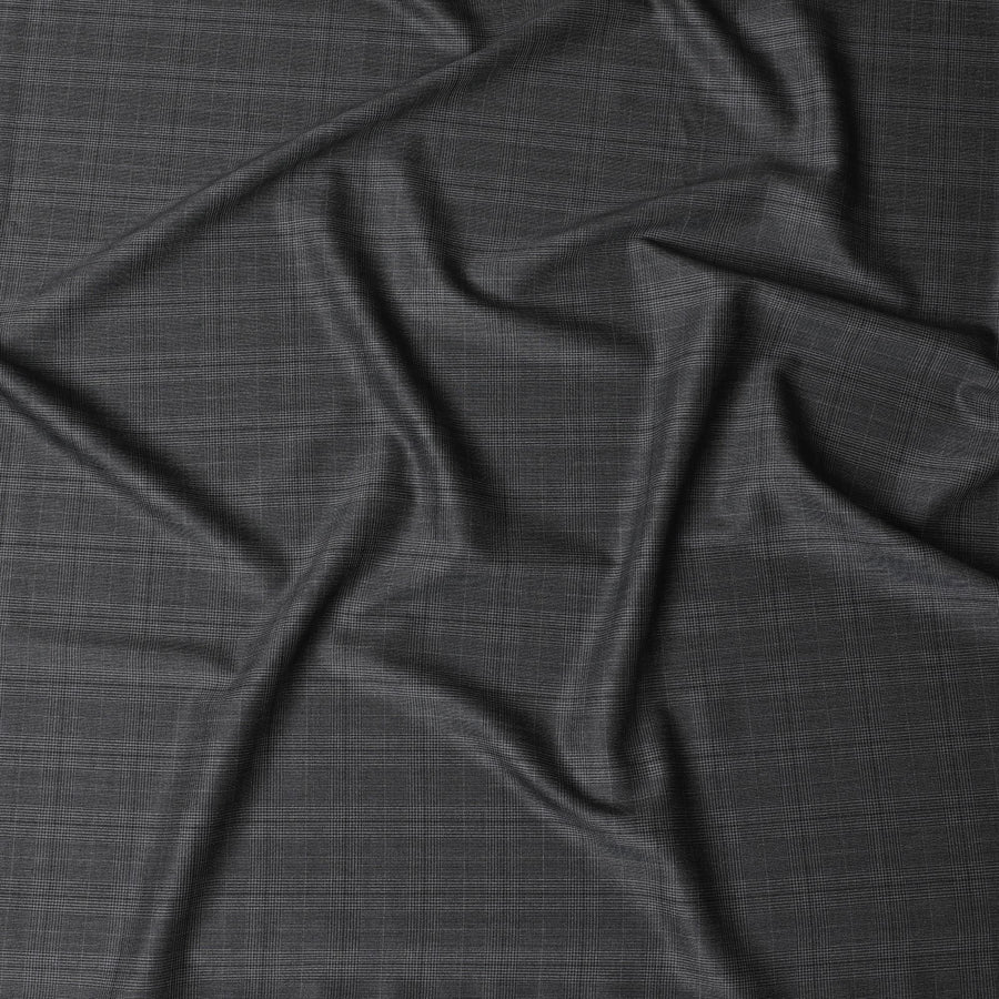 Italian Premium Gradient Check Wool Fabric, 150cm Width – Sophisticated Suiting, 4 Mtrs Piece-D17755