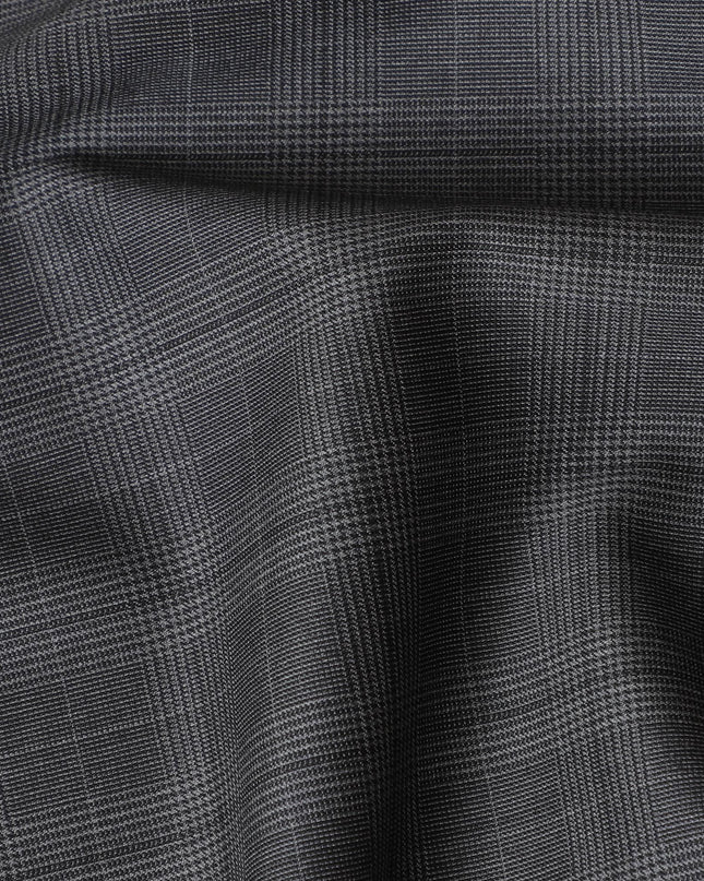 Italian Premium Gradient Check Wool Fabric, 150cm Width – Sophisticated Suiting, 4 Mtrs Piece-D17755