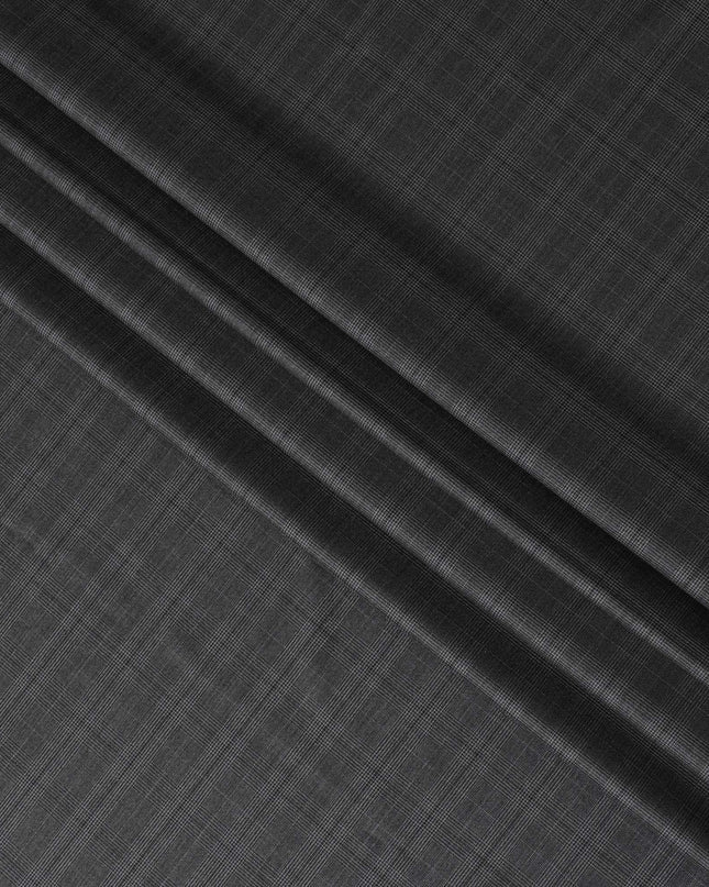 Italian Premium Gradient Check Wool Fabric, 150cm Width – Sophisticated Suiting, 4 Mtrs Piece-D17755
