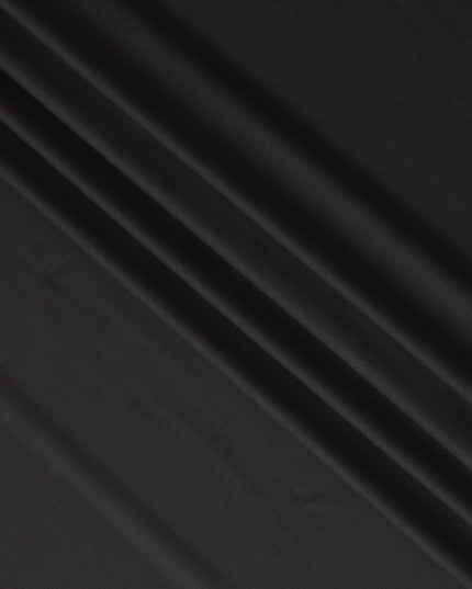 Sleek Black Solid Wool Suiting Fabric - 150cm Wide, 3.5 Mtrs Length, Woven in the UK-D17758