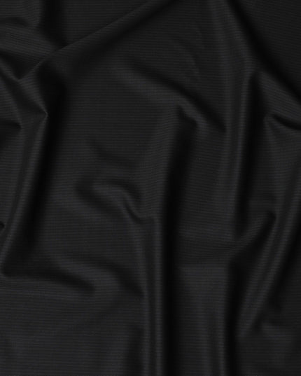 Refined Black Wool Suiting Fabric - UK Crafted, 150cm Width, 4 Mtrs Per Piece-D17760 Regal Fabrics