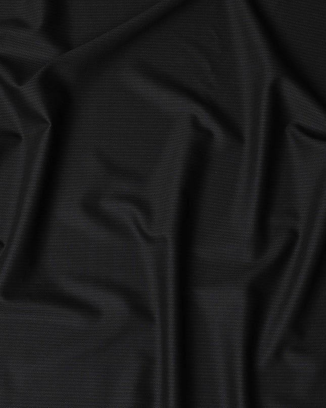 Refined Black Wool Suiting Fabric - UK Crafted, 150cm Width, 4 Mtrs Per Piece-D17760