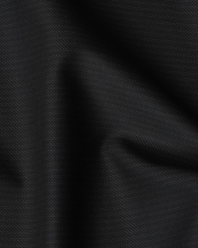 Refined Black Wool Suiting Fabric - UK Crafted, 150cm Width, 4 Mtrs Per Piece-D17760