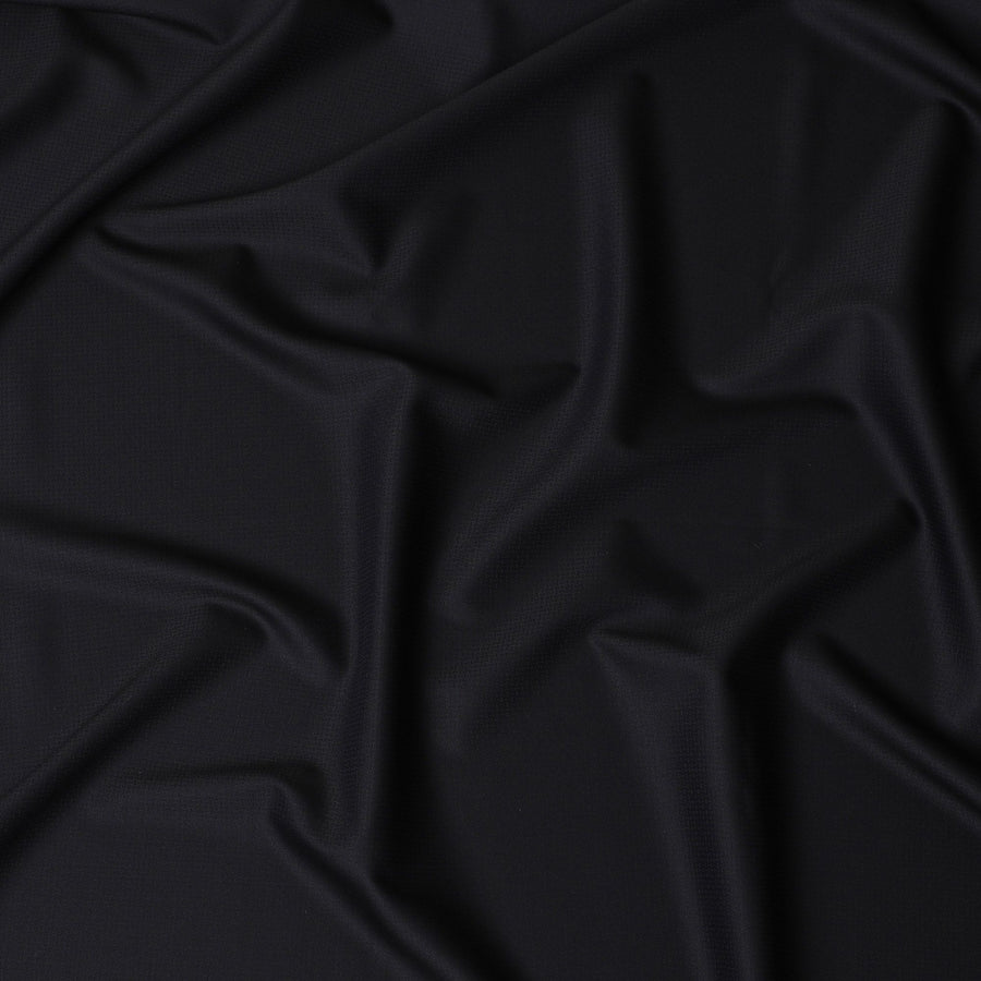 Black Satin Wool Suiting Fabric, Refined Italian Quality, 150cm Width - 4 Mtrs Piece-D17761