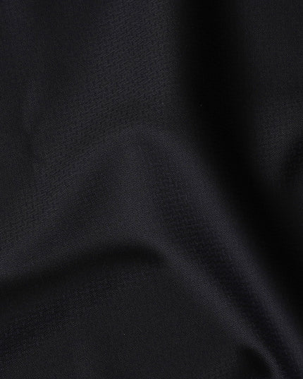 Black Satin Wool Suiting Fabric, Refined Italian Quality, 150cm Width - 4 Mtrs Piece-D17761