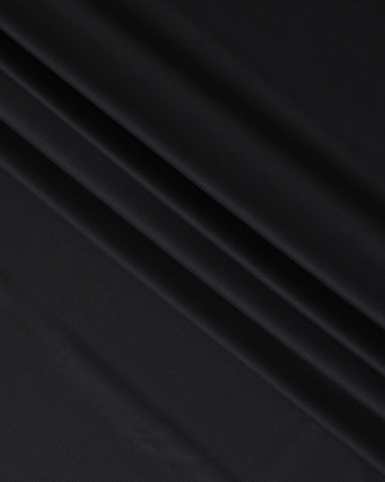 Black Satin Wool Suiting Fabric, Refined Italian Quality, 150cm Width - 4 Mtrs Piece-D17761