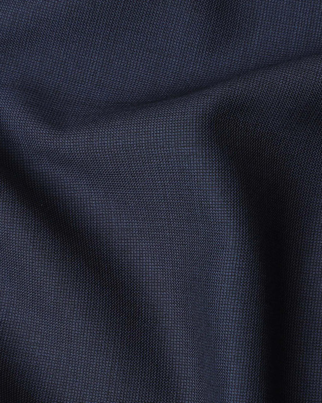Navy Micro Houndstooth Wool Suiting Fabric, Italian Crafted, 150cm Width - 4 Mtrs Piece-D17762 Regal Fabrics