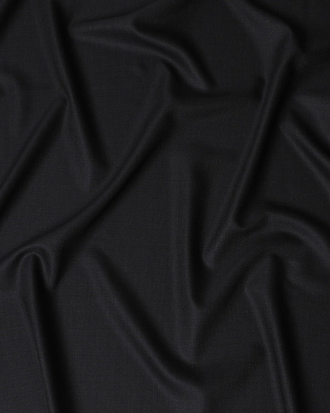 قماش تويل كلاسيكي من الصوف الأسود - عرض 150 سم، قطعة 3.5 متر، صناعة بريطانية -D17765