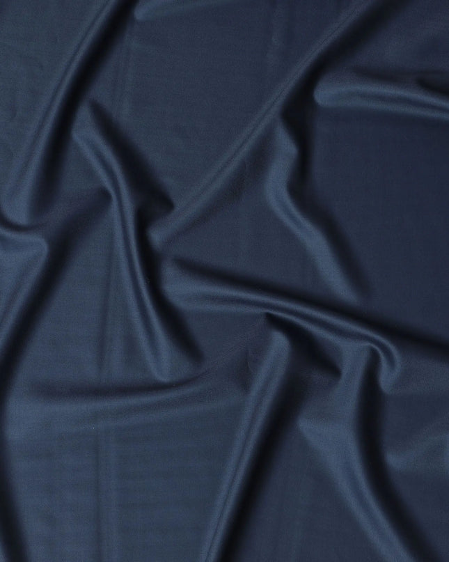 Navy Twill Premium Wool Suiting Fabric - 150cm Width, 3.5 Mtrs Piece, UK Woven-D17767 Regal Fabrics
