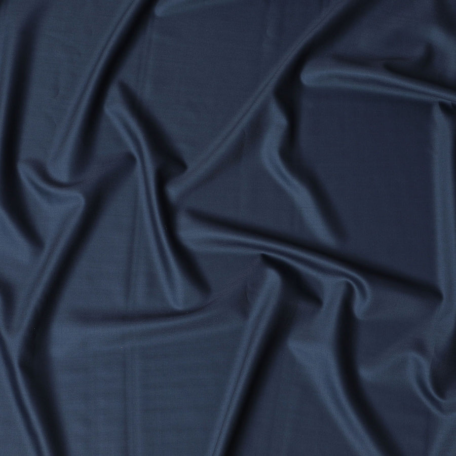Navy Twill Premium Wool Suiting Fabric - 150cm Width, 3.5 Mtrs Piece, UK Woven-D17767