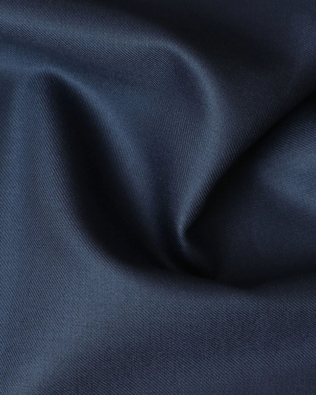 Navy Twill Premium Wool Suiting Fabric - 150cm Width, 3.5 Mtrs Piece, UK Woven-D17767 Regal Fabrics