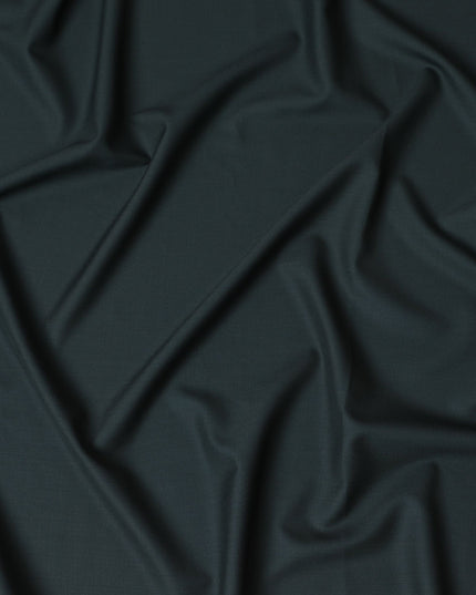 Premium Green Textured Wool Suiting Fabric - 150cm Width, 3.5 Mtrs Piece, Woven in the UK-D17769