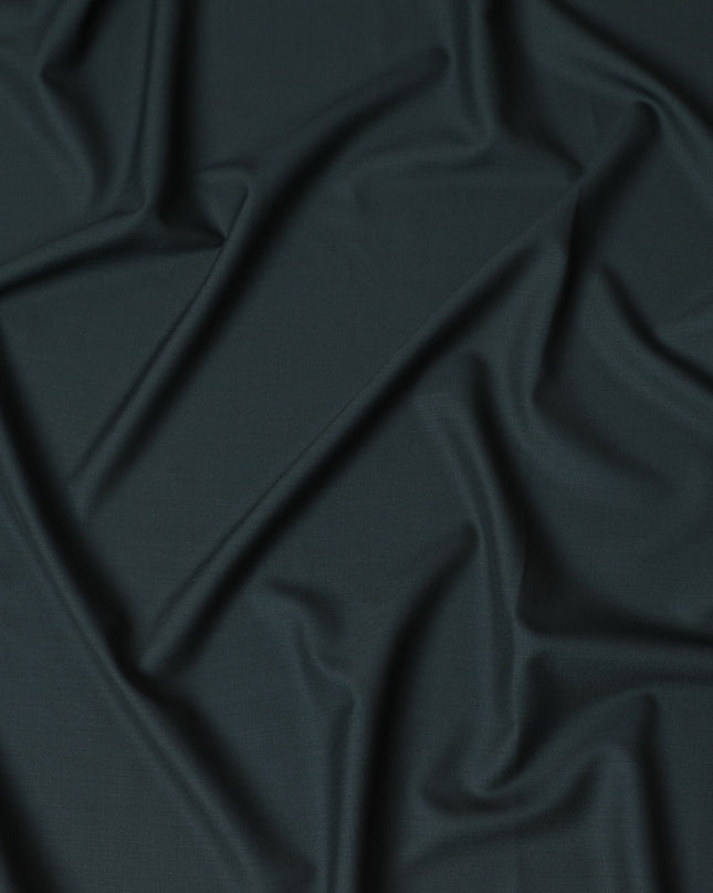 Premium Green Textured Wool Suiting Fabric - 150cm Width, 3.5 Mtrs Piece, Woven in the UK-D17769