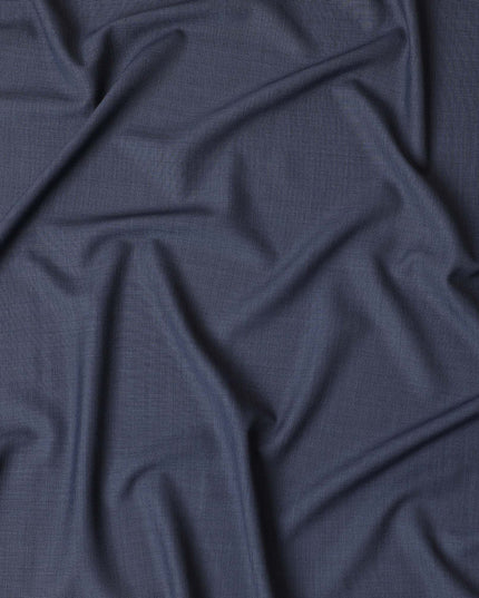 Elegant Italian Premium Wool Suiting Fabric - Navy Blue, 150 cm Width, 3.5 Mtrs Piece, Fine Textured Weave-D17770 Regal Fabrics