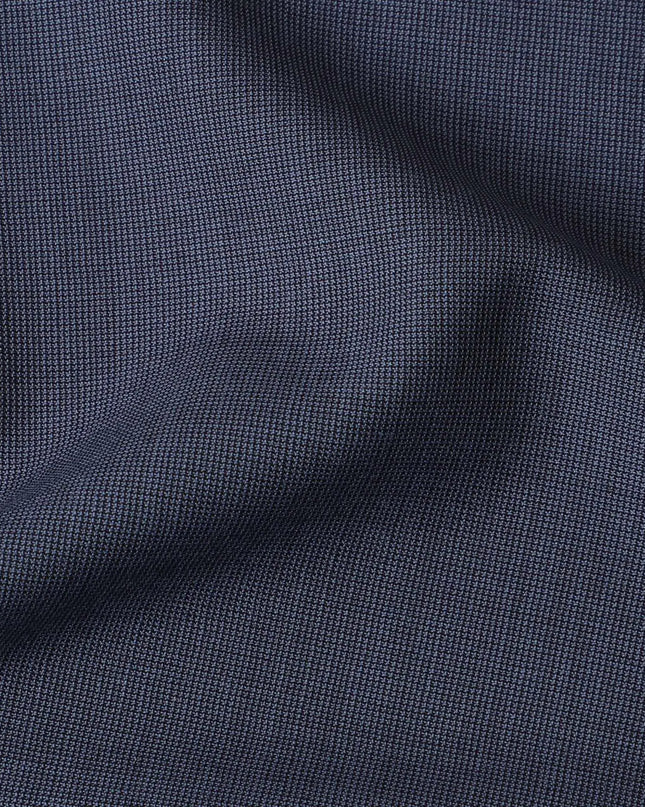 Elegant Italian Premium Wool Suiting Fabric - Navy Blue, 150 cm Width, 3.5 Mtrs Piece, Fine Textured Weave-D17770 Regal Fabrics