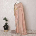 Peach Blossom Art Silk Saree with Crystal Embellishments, 110cm Width - 5.5m of Refined Elegance, Blouse Not Included-D17817 Regal Fabrics