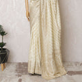 Elegant Cream Art Silk Saree - 110cm Width, 5.5m Length - Exquisite Gold Detailing - Blouse Not Included-D17820 Regal Fabrics