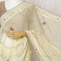 Elegant Cream Silk Georgette Saree with Delicate Embroidery & Sequin Detailing, 110 cm Width - Made in India (Blouse Not Included)-D17824 Regal Fabrics