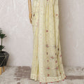 Elegant Cream Silk Georgette Saree with Delicate Embroidery & Sequin Detailing, 110 cm Width - Made in India (Blouse Not Included)-D17824 Regal Fabrics