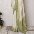 Graceful Ivory Silk Georgette Saree with Golden Embroidery & Sequins, 110 cm Width - Handcrafted in India (Blouse Not Included)-D17831 Regal Fabrics
