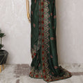 Enchanted Forest Tussar Silk Saree with Hand-Embroidered Florals, Traditional Indian Elegance, 110cm Width, 5.5m Length – Blouse Not Included-D17834 Regal Fabrics